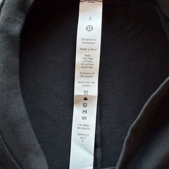 NWT Lululemon Women's Pima Cotton Wrap-Front T-Shirt Dress in Black Size 2 - Picture 10 of 13